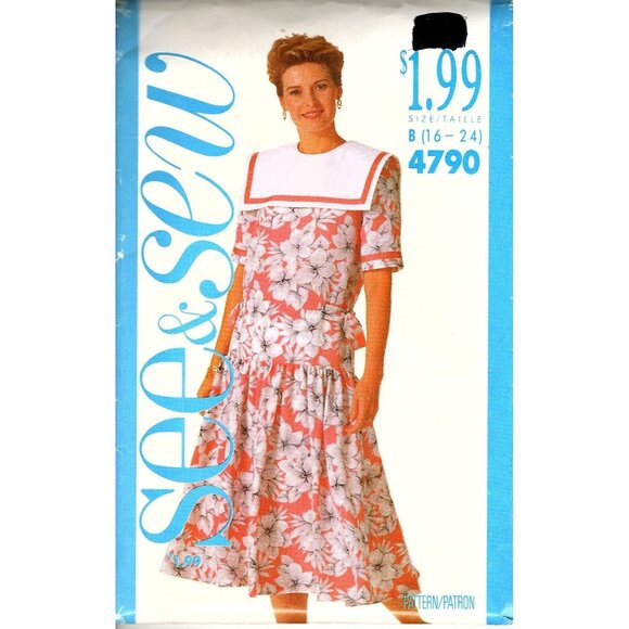 Simplicity Other - See & Sew 4790 Misses and Petite 16 to 24 Dress Vintage Uncut Sewing Pattern
